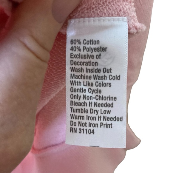 Crown & Ivy Lightweight Sweatshirt pink Embroidered Lazyday Size S - Picture 4 of 8